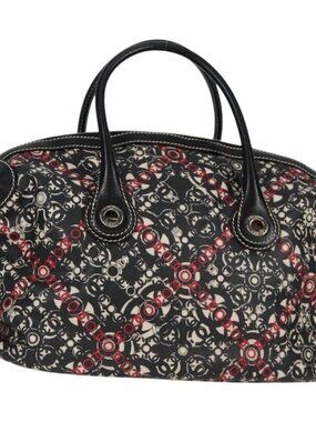 CHANEL Coco Travel Boston Bag PVC Black Silver CC Auth 134999V